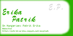 erika patrik business card